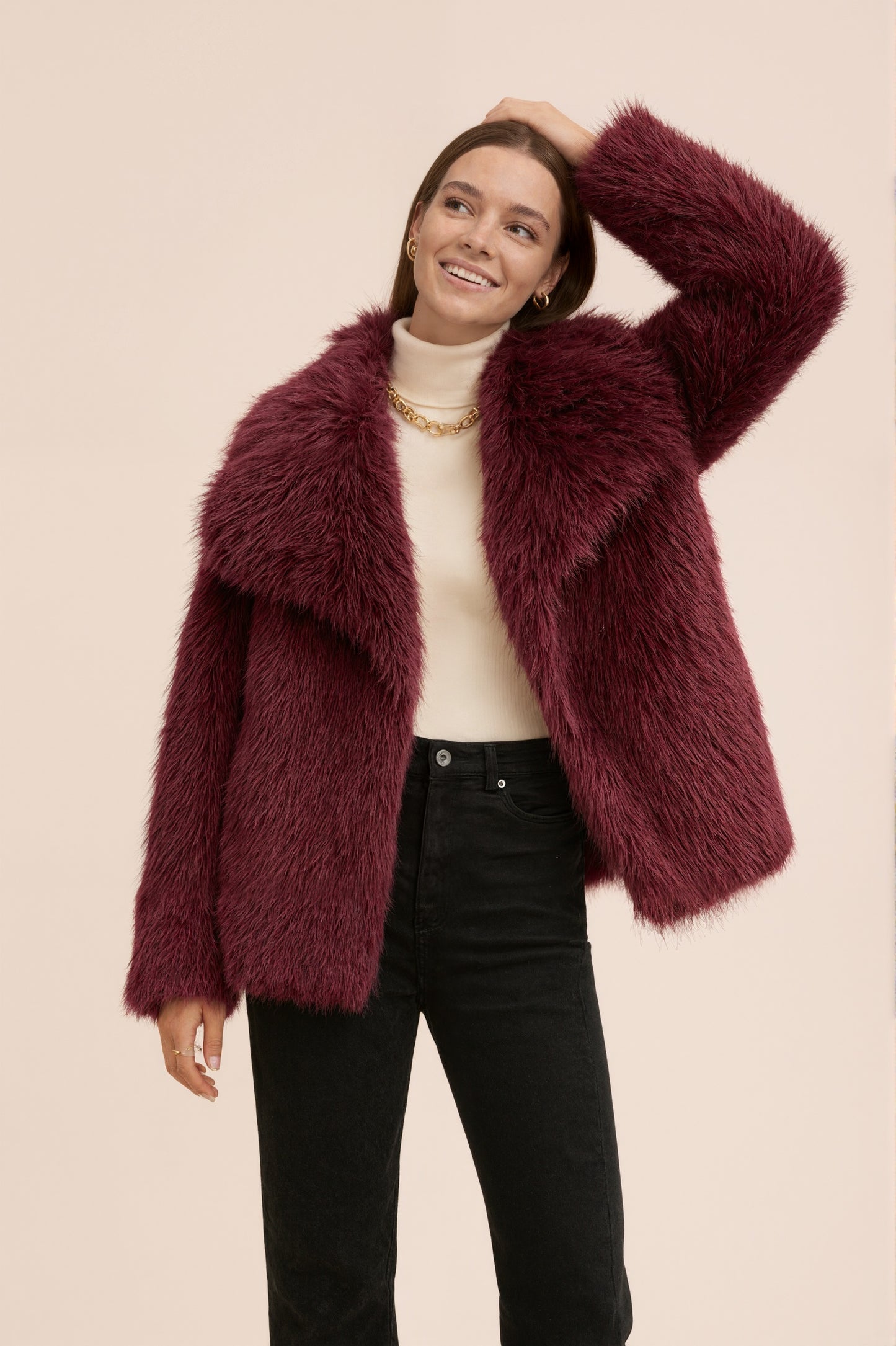 MONROE - Veste courte en fausse fourrure effet premium