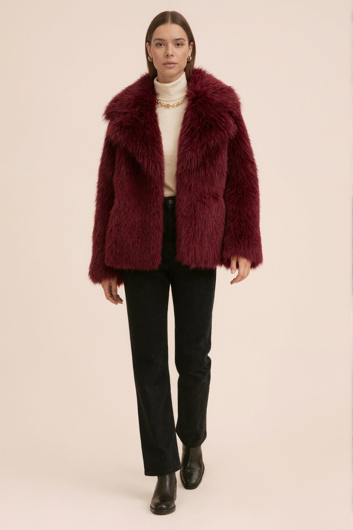 MONROE - Veste courte en fausse fourrure effet premium