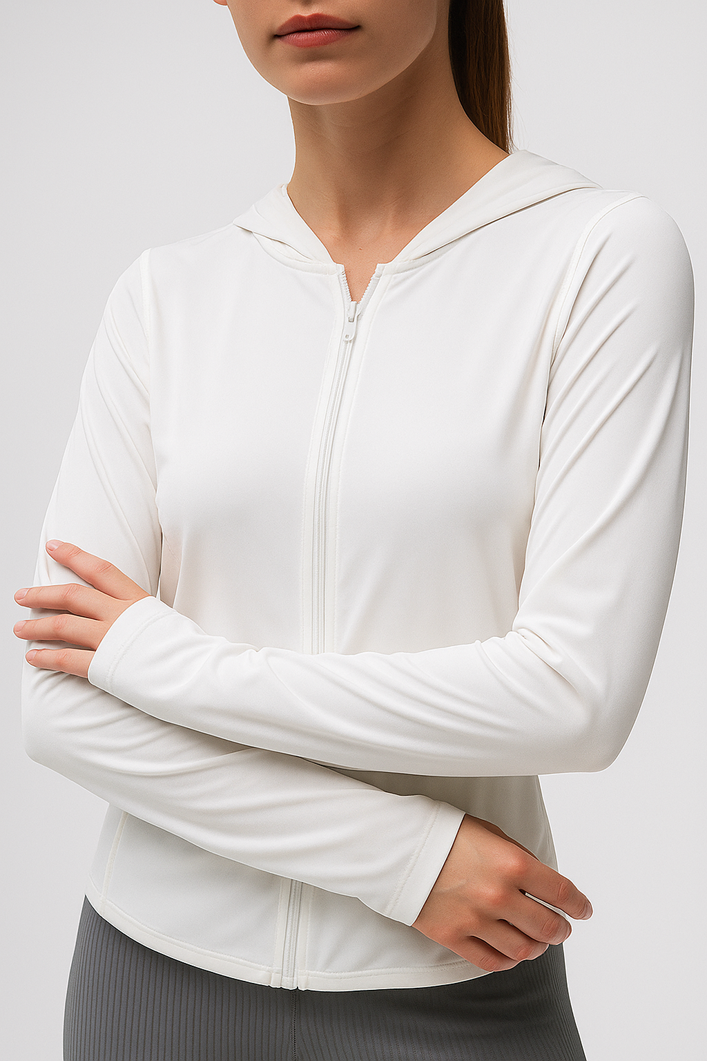 Veste de sport zippée à capuche légère et respirante
