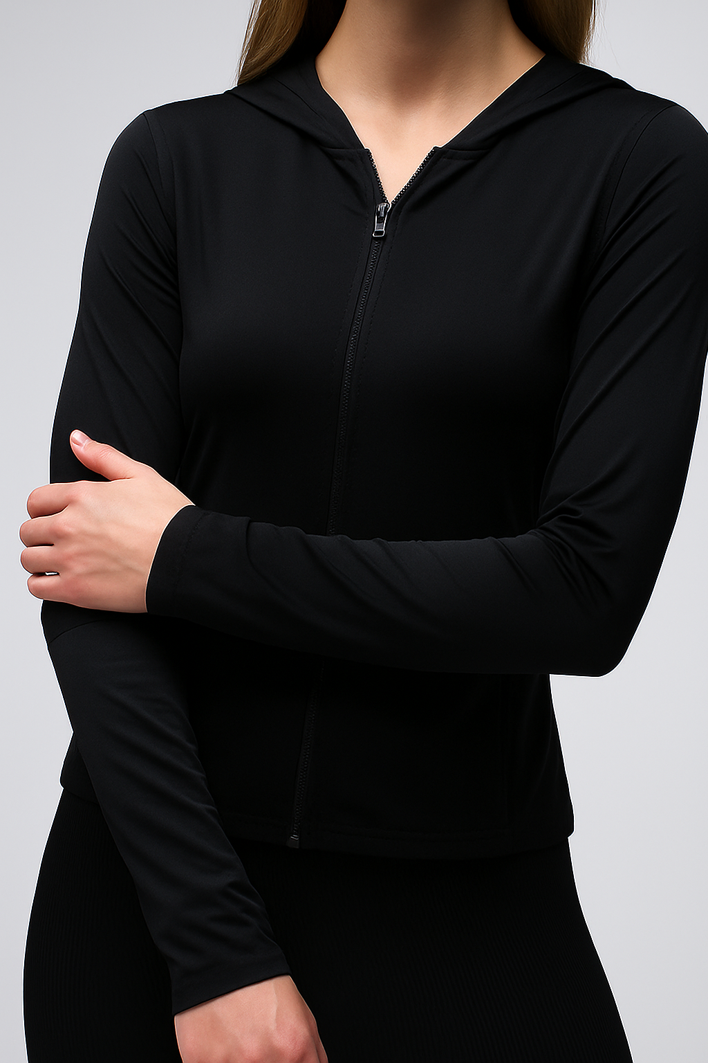 Veste de sport zippée à capuche légère et respirante