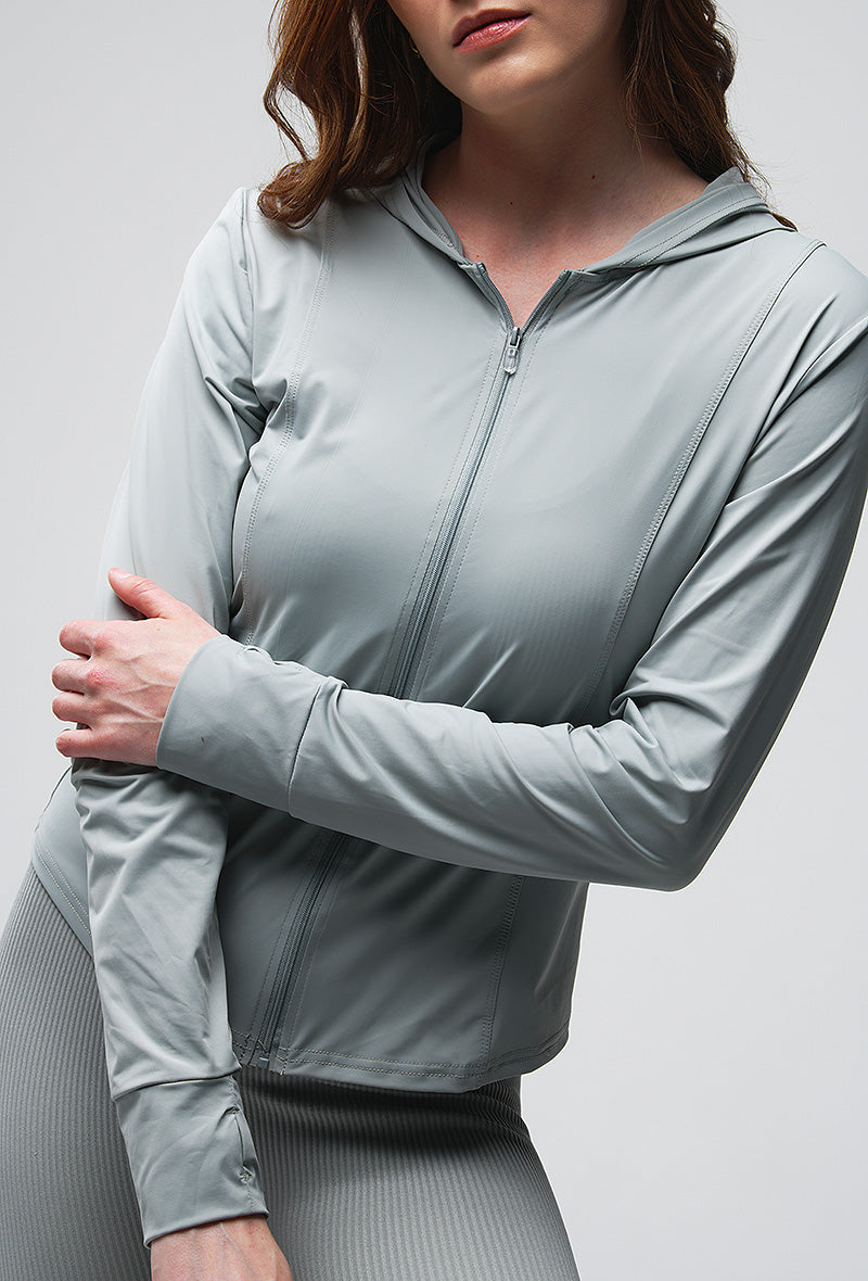 Veste de sport zippée à capuche légère et respirante