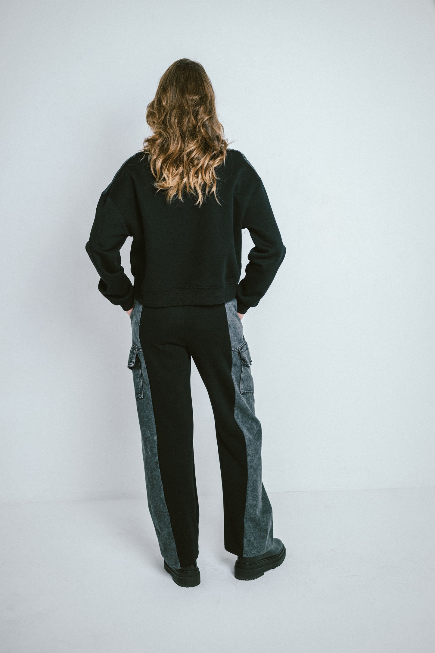 DENVER – Ensemble sweat & pantalon bi-matière effet denim