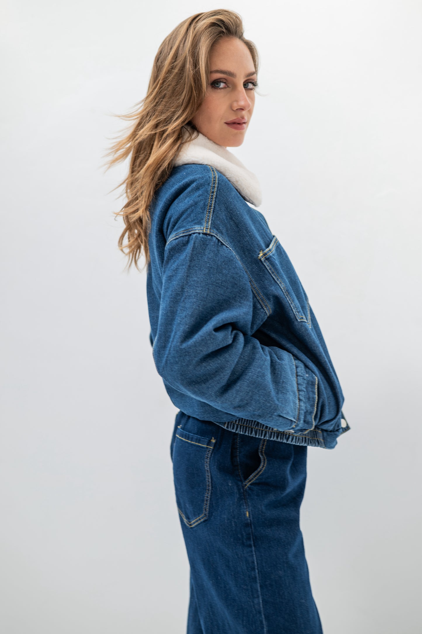 DENVER – Veste en denim doublée polaire