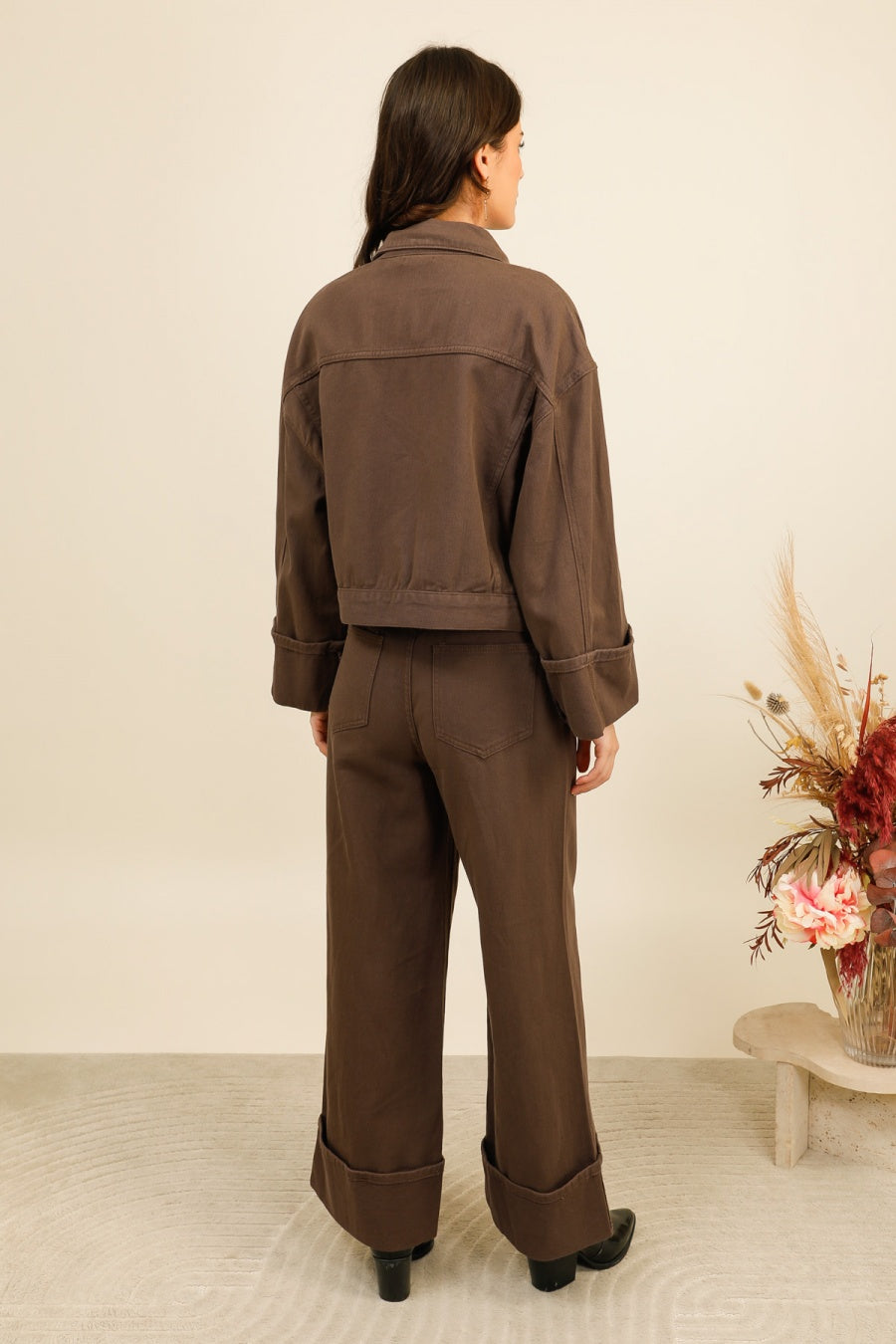 DENVER – Ensemble denim oversize contrasté