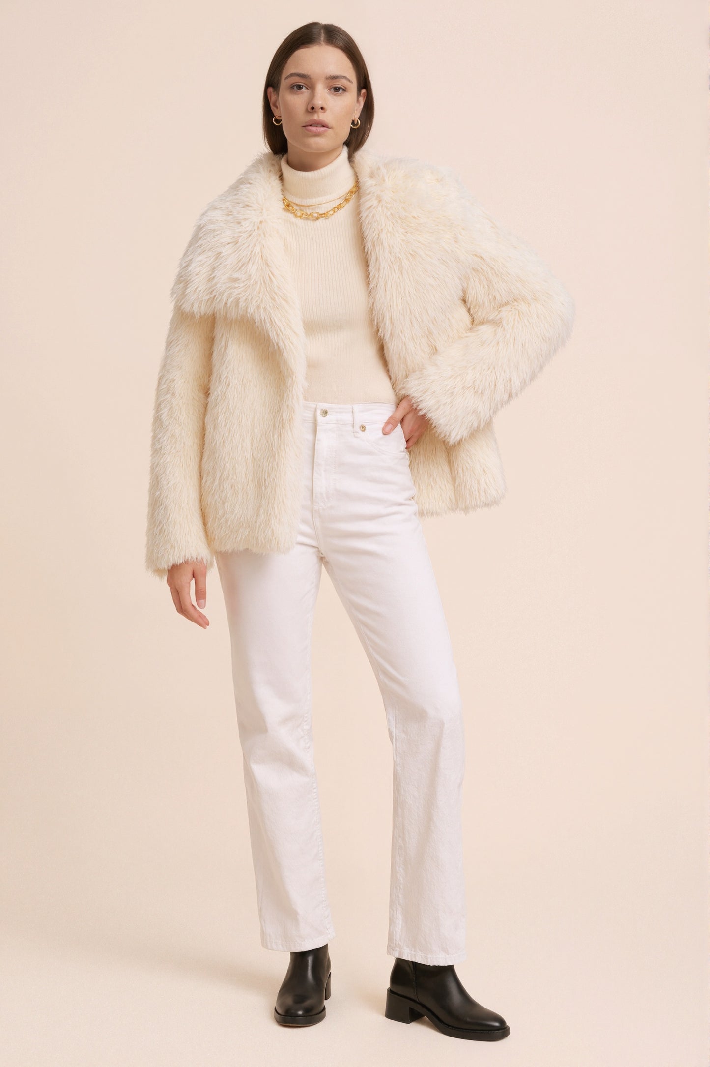 MONROE - Veste courte en fausse fourrure effet premium