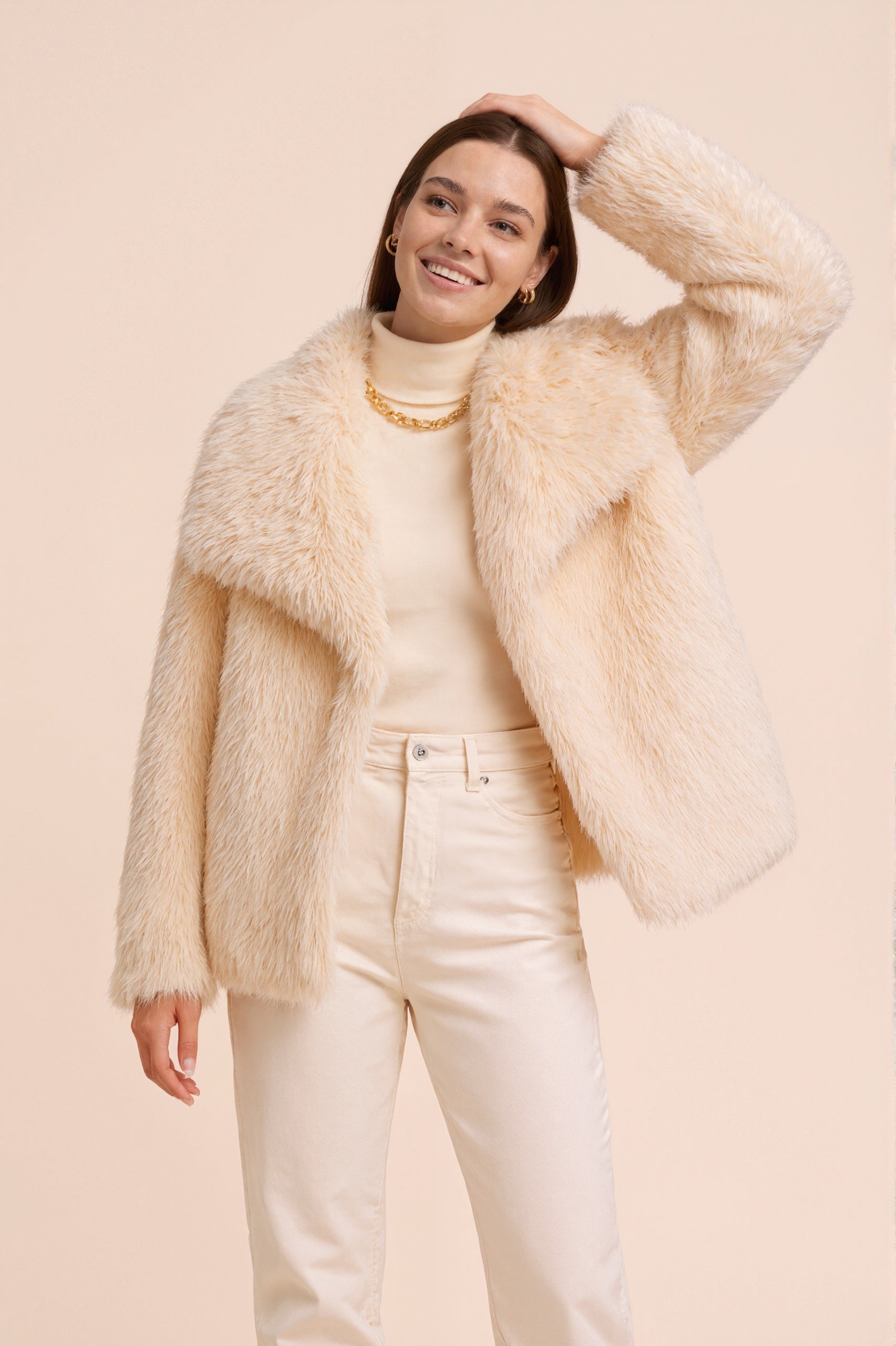 MONROE - Veste courte en fausse fourrure effet premium