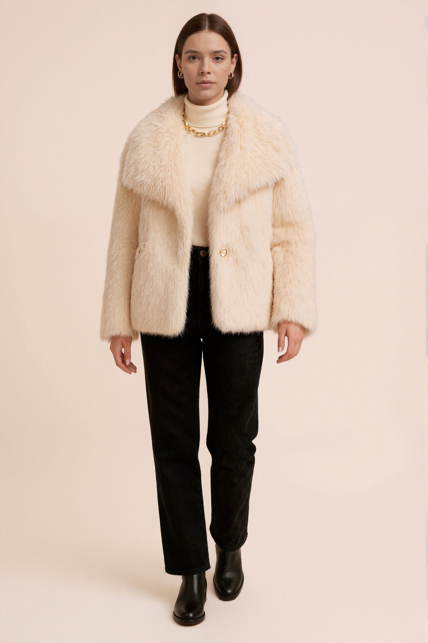 MONROE - Veste courte en fausse fourrure effet premium