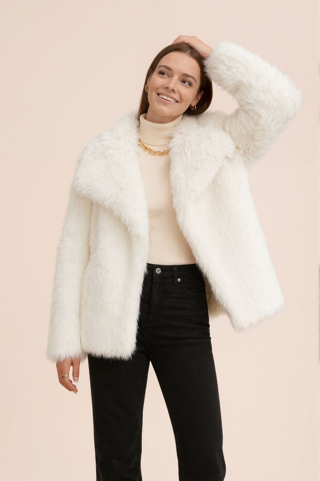 MONROE - Veste courte en fausse fourrure effet premium