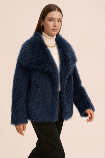 MONROE - Veste courte en fausse fourrure effet premium