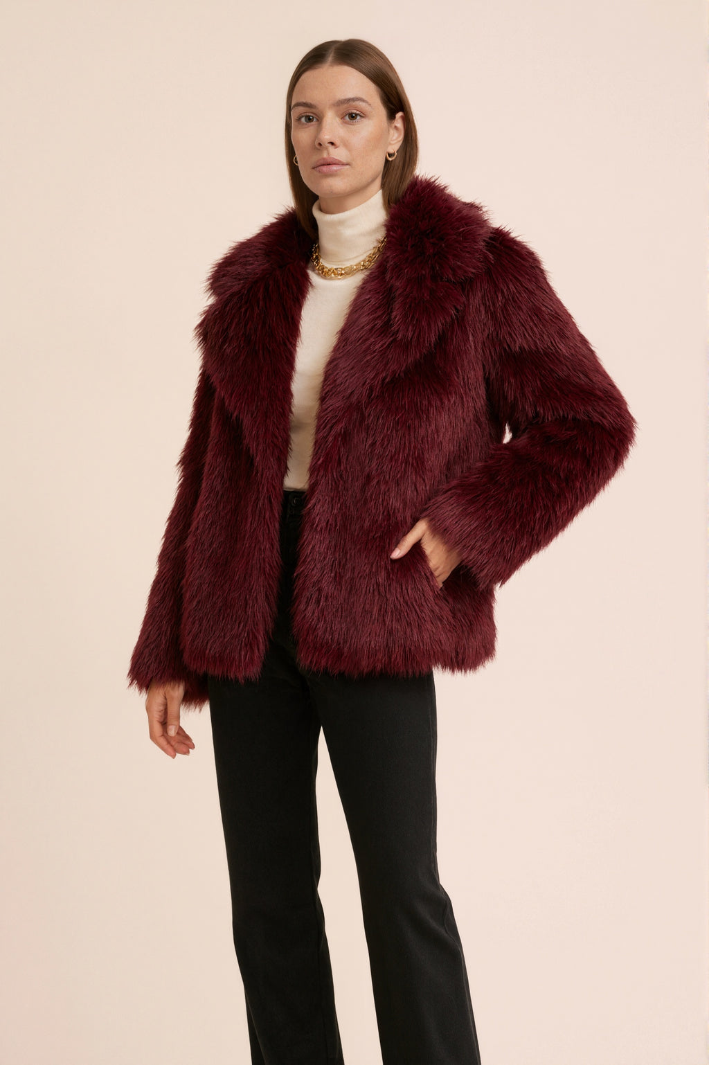 MONROE - Veste courte en fausse fourrure effet premium