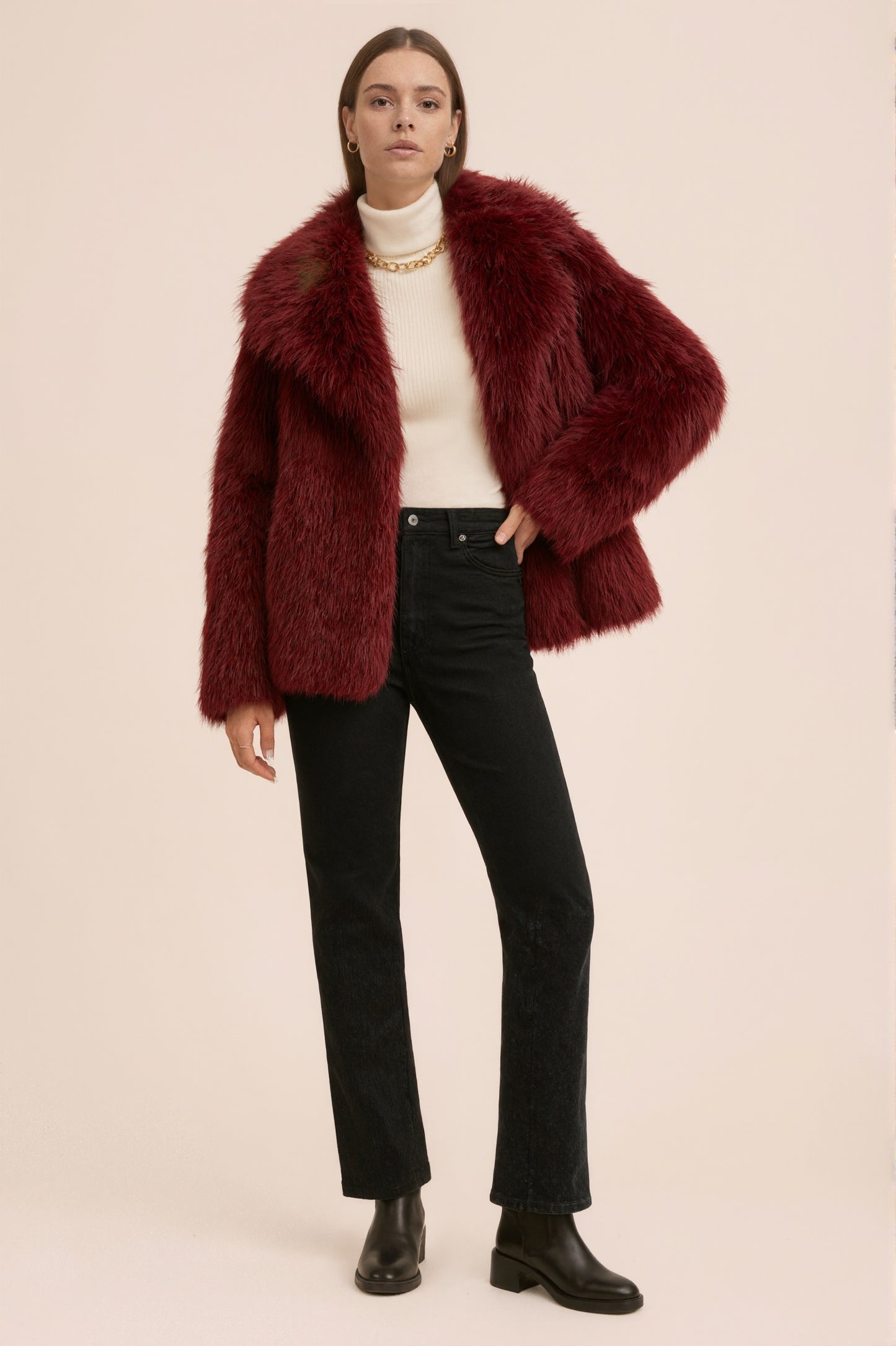 MONROE - Veste courte en fausse fourrure effet premium