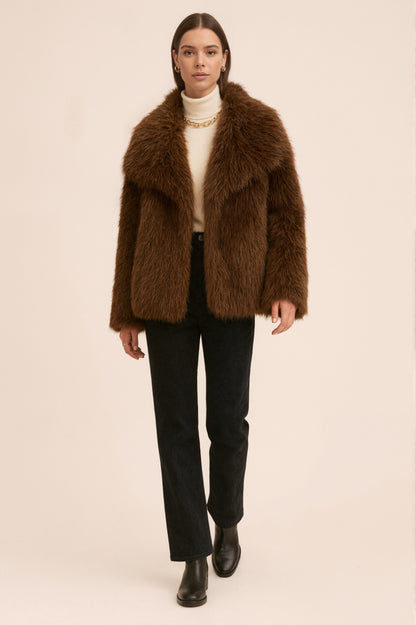 MONROE - Veste courte en fausse fourrure effet premium