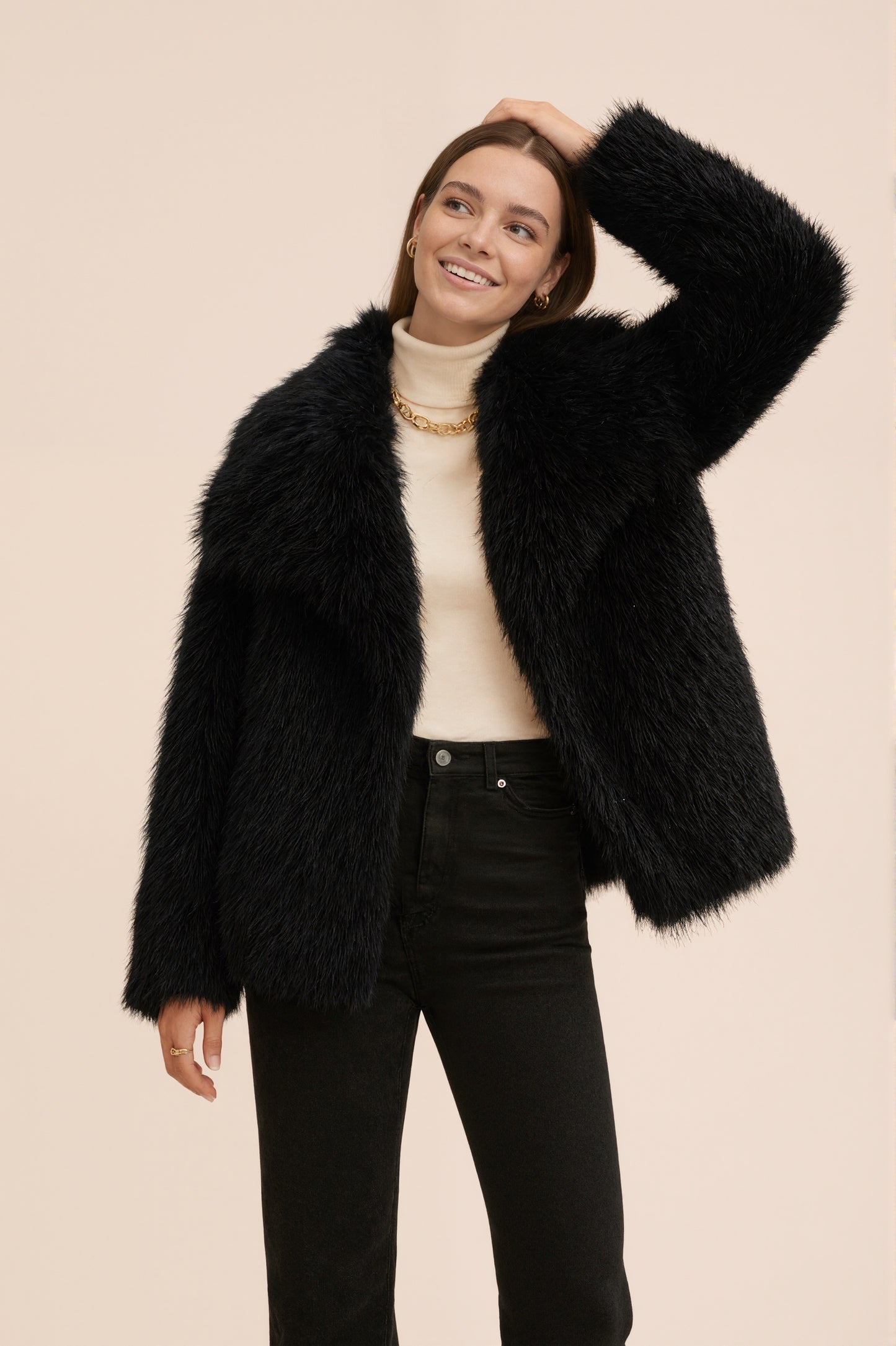 MONROE - Veste courte en fausse fourrure effet premium