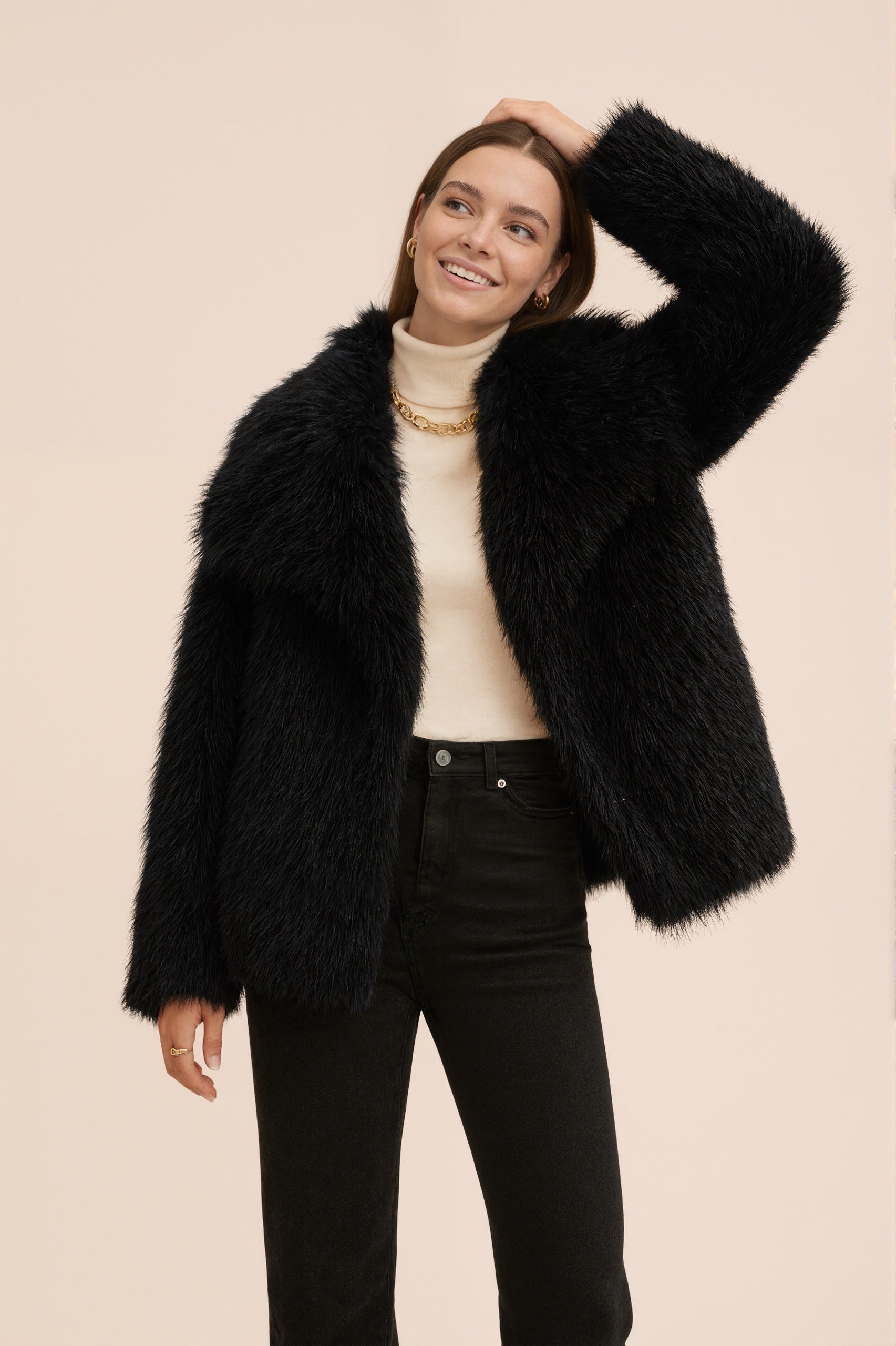 MONROE - Veste courte en fausse fourrure effet premium