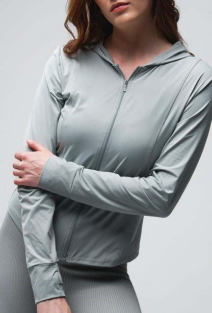 Veste de sport zippée à capuche légère et respirante