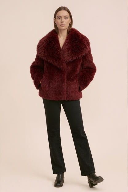 RAVEN - Veste courte en fausse fourrure effet premium