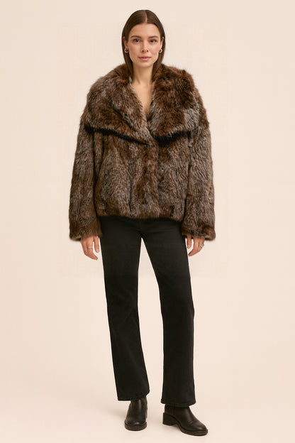 RAVEN - Veste courte en fausse fourrure effet premium