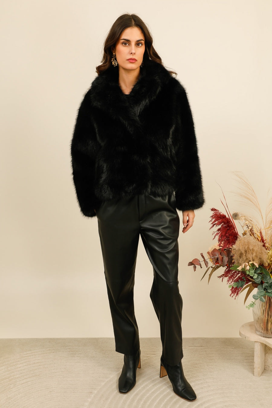 MONROE – Veste courte en fausse fourrure effet premium