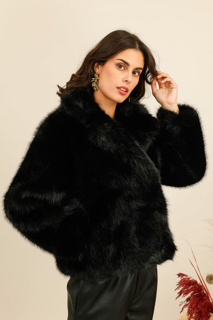 MONROE – Veste courte en fausse fourrure effet premium