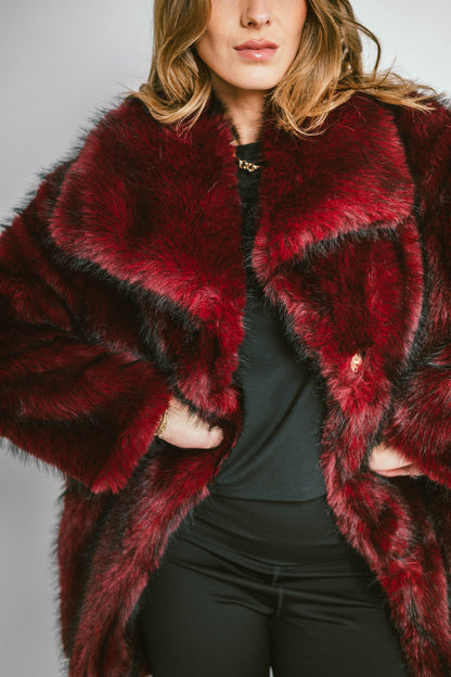 RAVEN – Veste mi-longue en fausse fourrure effet premium