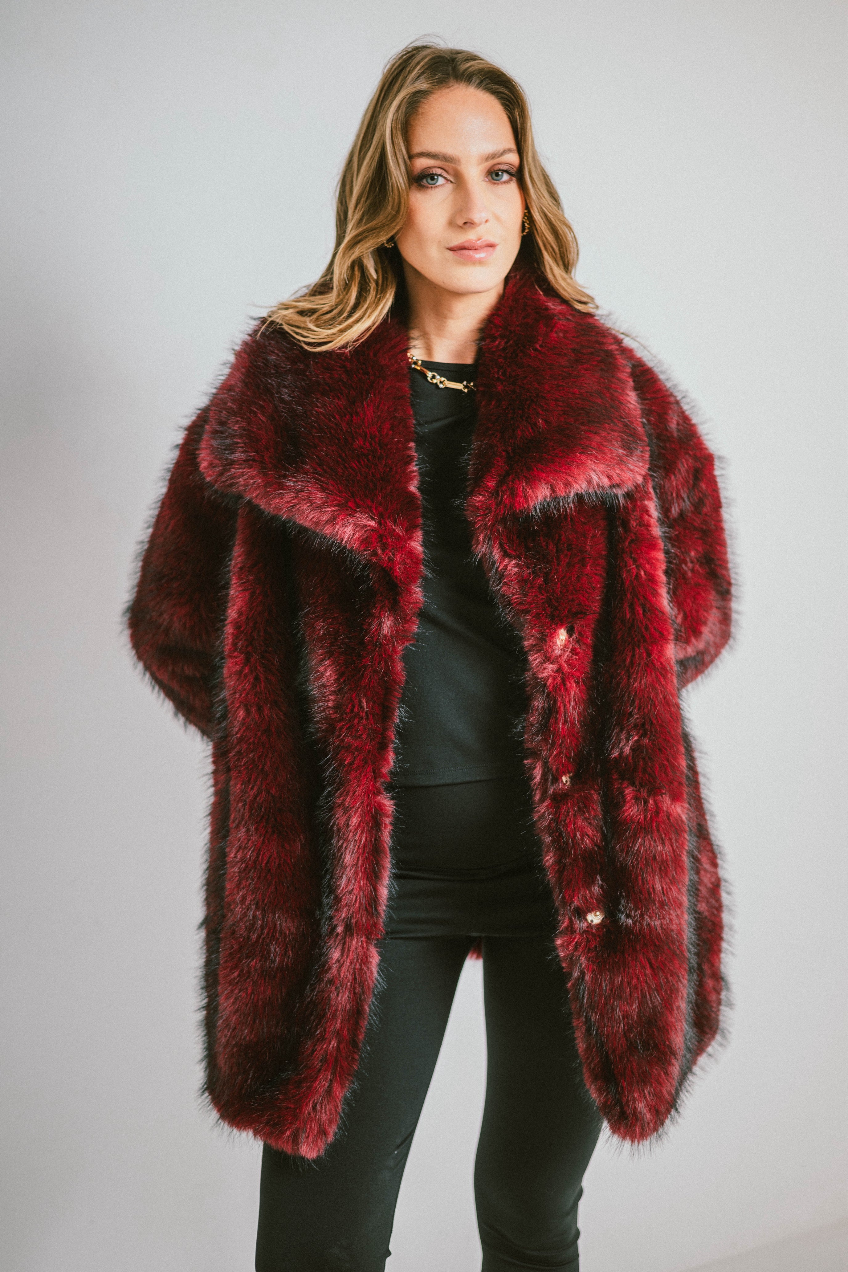 RAVEN – Veste mi-longue en fausse fourrure effet premium