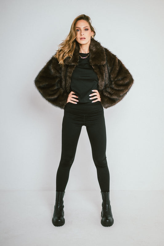 MONROE – Veste courte en fausse fourrure effet premium