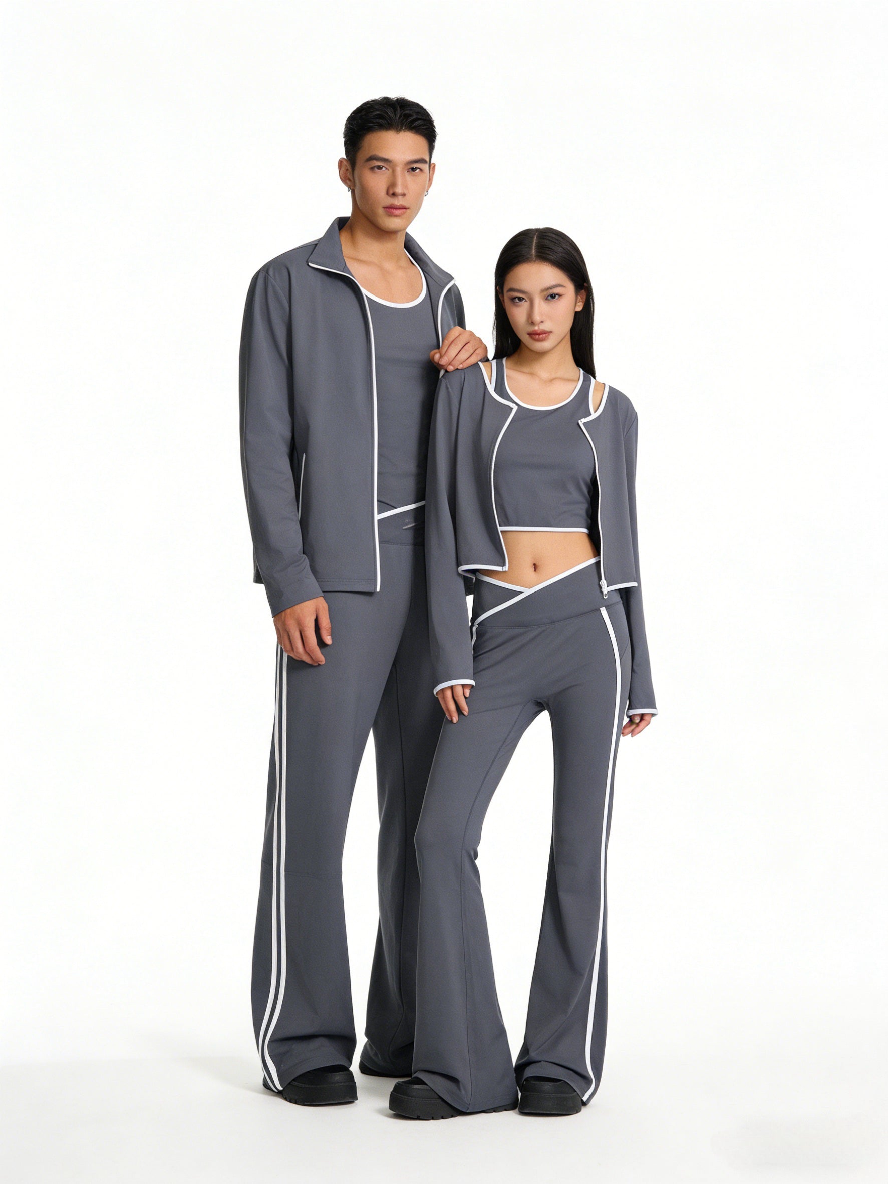 PULSE 26 - Ensemble sport 3 pièces sculptant avec brassière et pantalon évasé