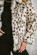 FELINA – Veste courte en fausse fourrure imprimée effet premium