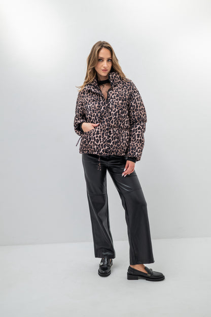 LEONA – Doudoune imprimée léopard effet premium