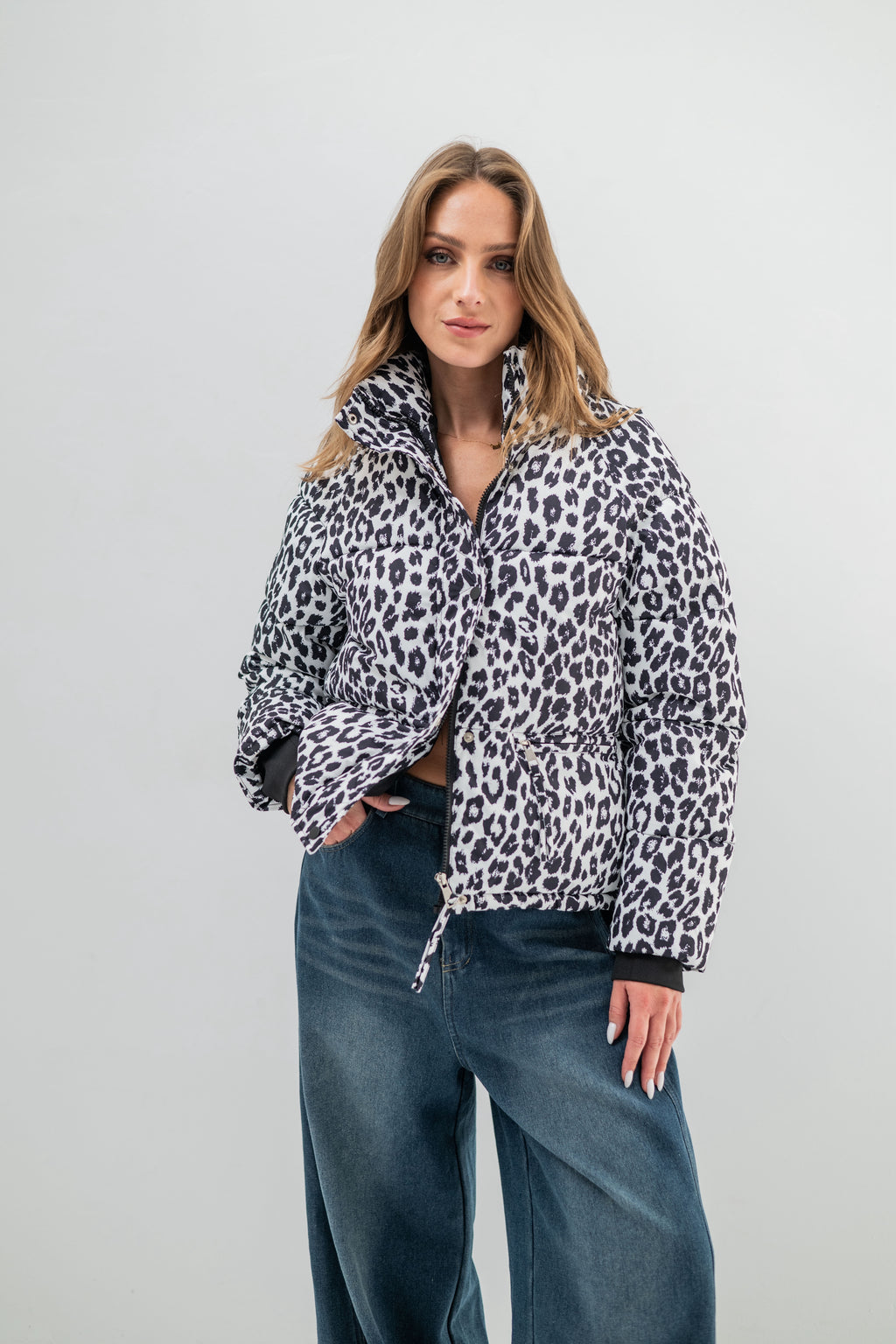 LEONA – Doudoune imprimée léopard effet premium