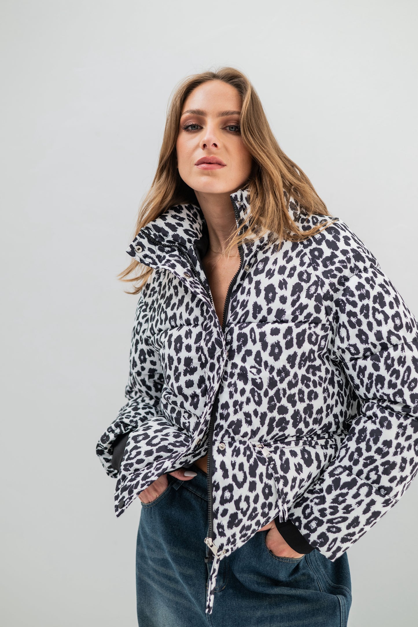 LEONA – Doudoune imprimée léopard effet premium