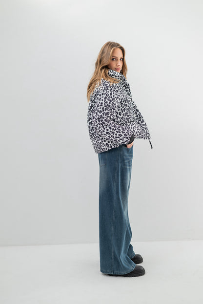 LEONA – Doudoune imprimée léopard effet premium