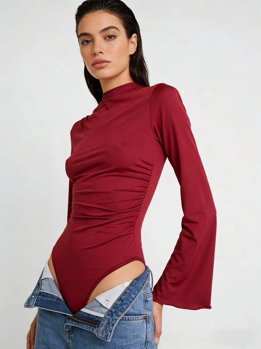 LYRA – Body seconde peau à col montant drap