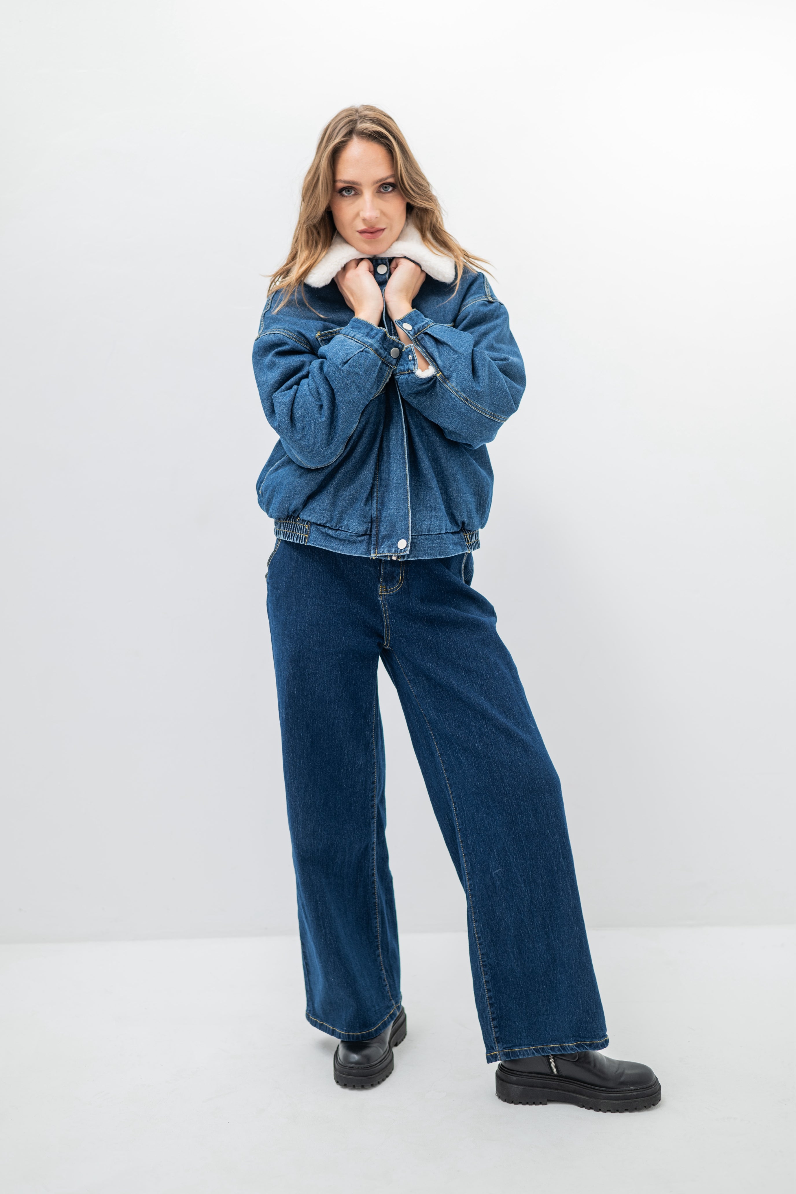 DENVER – Veste en denim doublée polaire