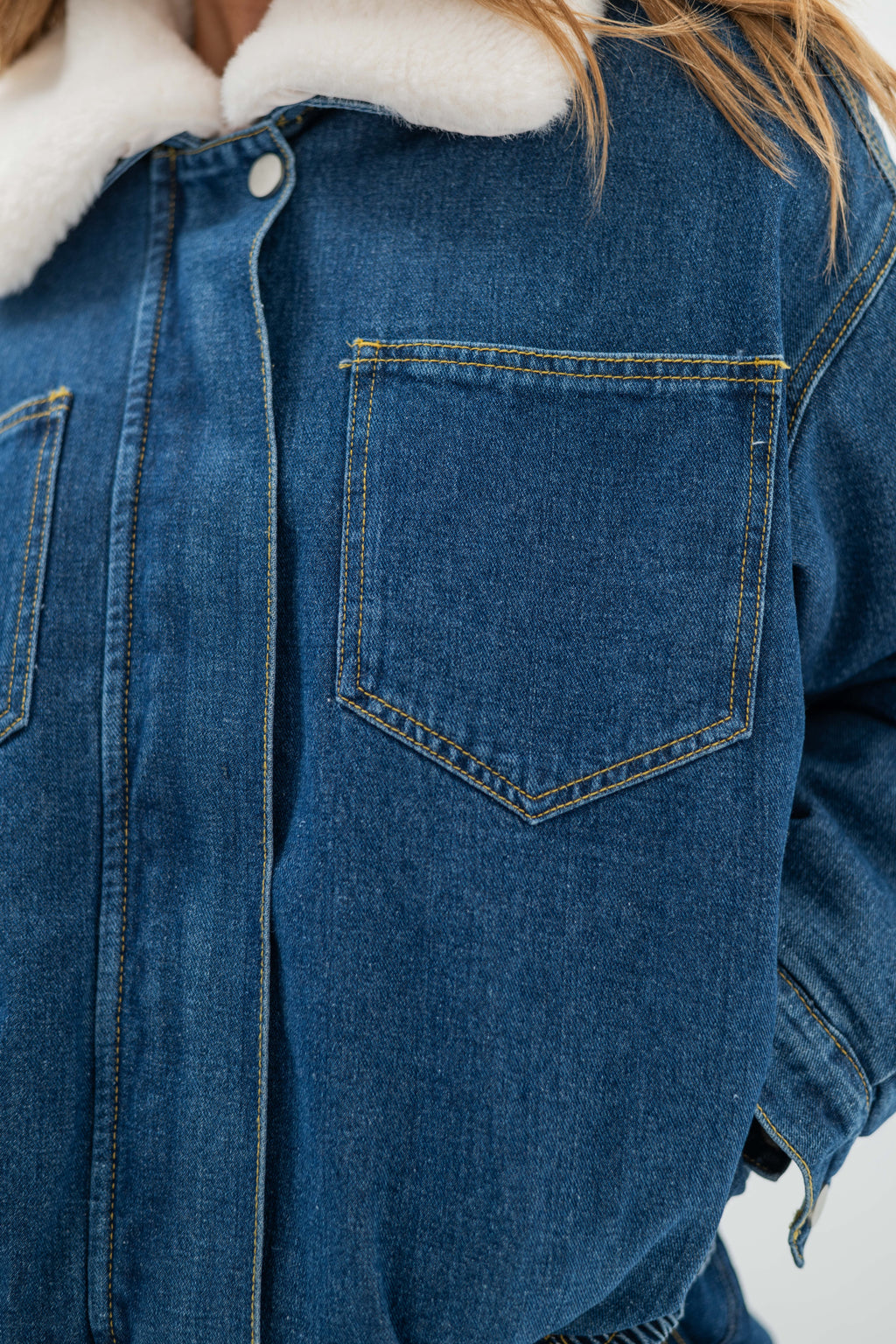 DENVER – Veste en denim doublée polaire