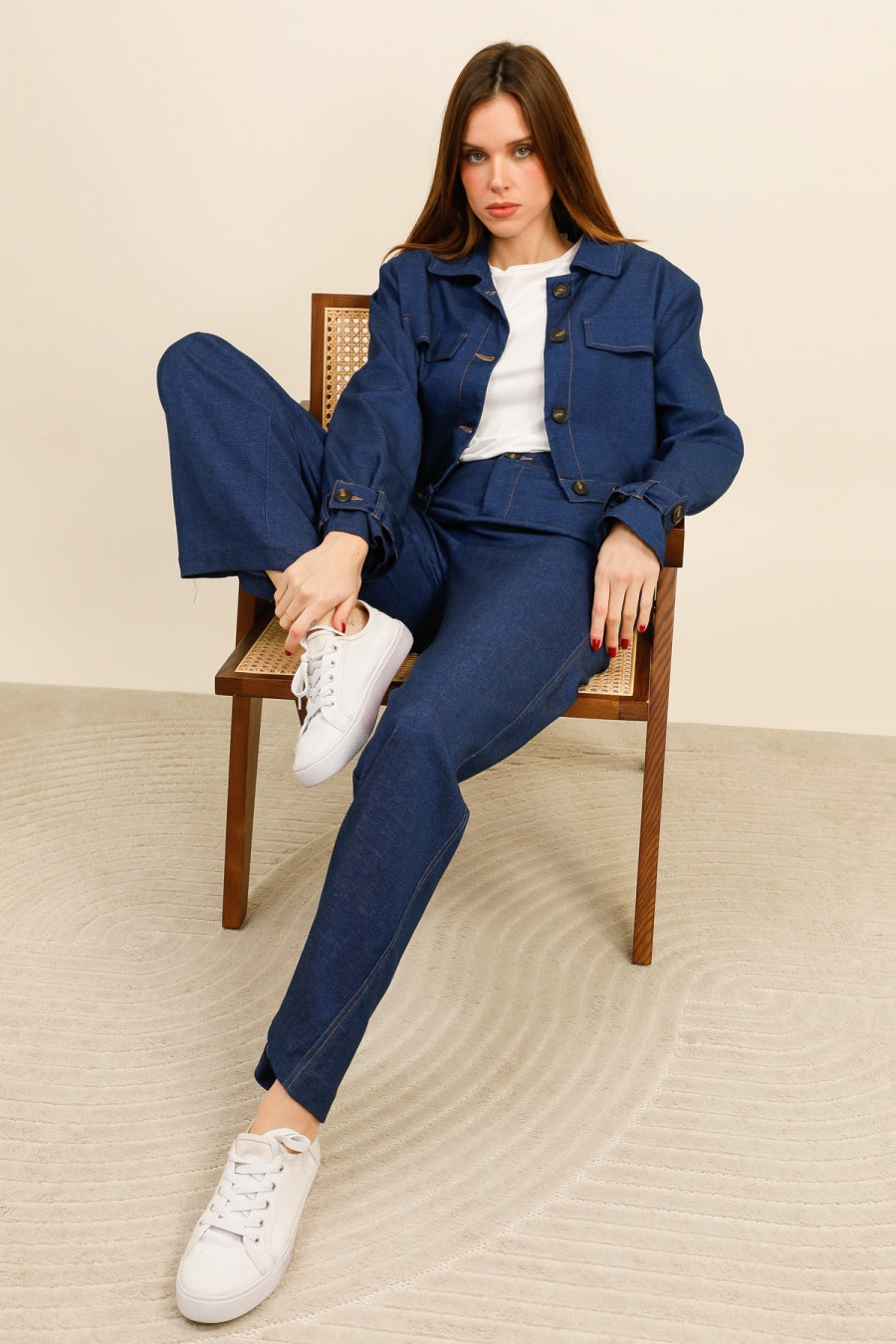 DENVER – Ensemblee en denim stretch effet structuré