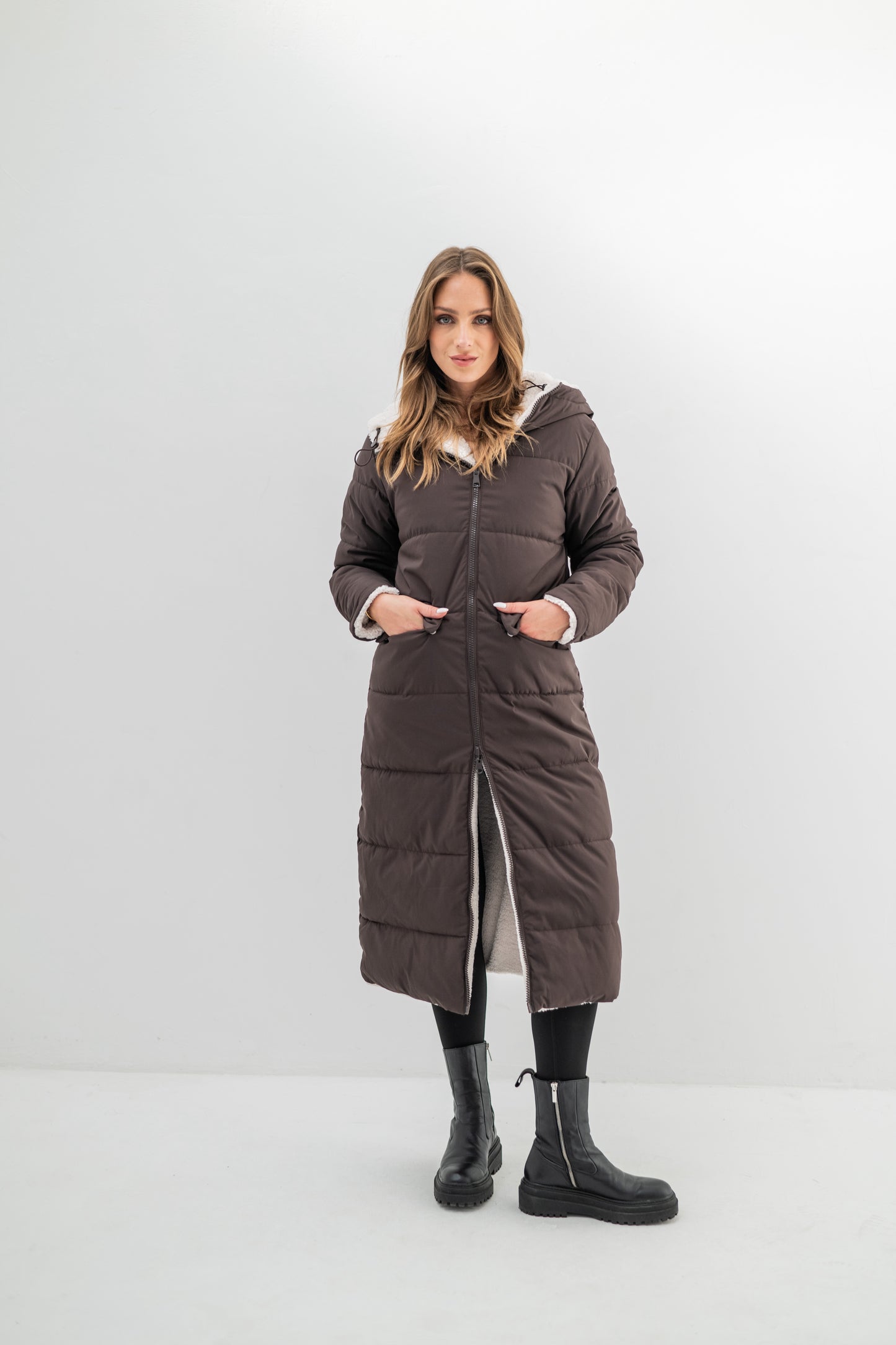 EVEREST– Doudoune longue réversible à capuche