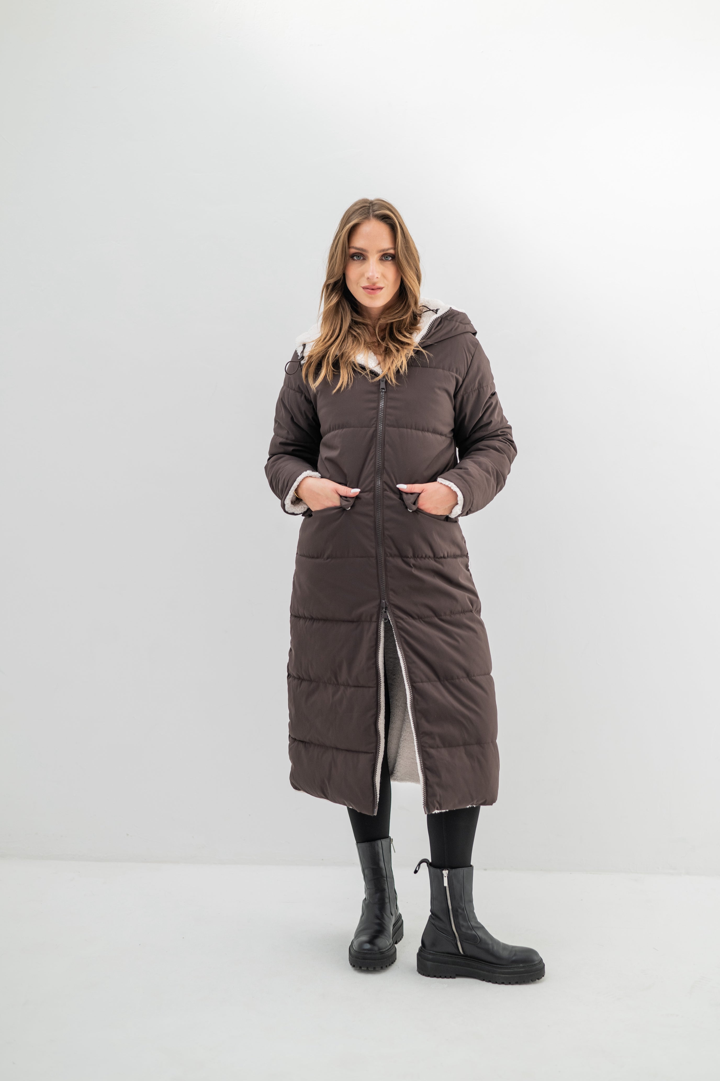 EVEREST– Doudoune longue réversible à capuche