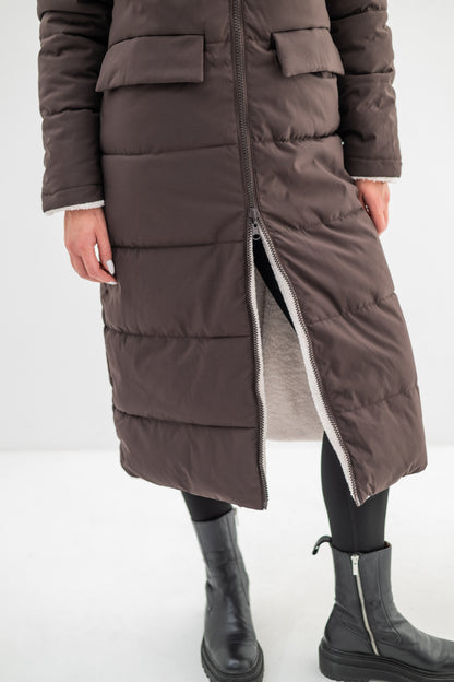 EVEREST– Doudoune longue réversible à capuche