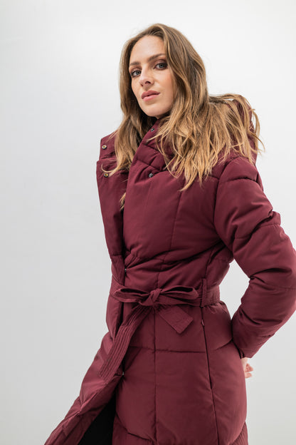 VALENTINA – Doudoune longue ceinturée à col montant