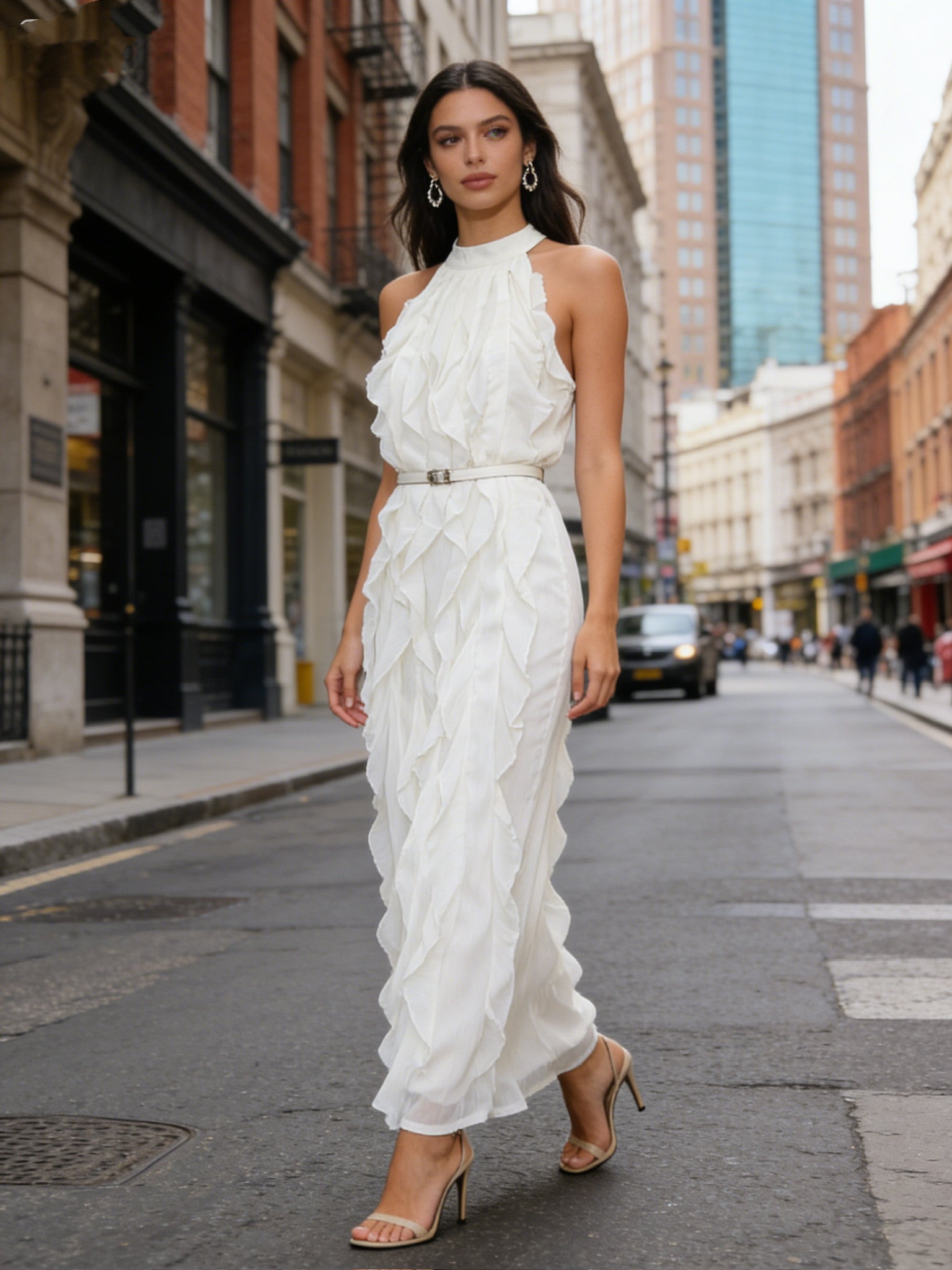 BLOOM – Robe Fluide à Volants Délicats