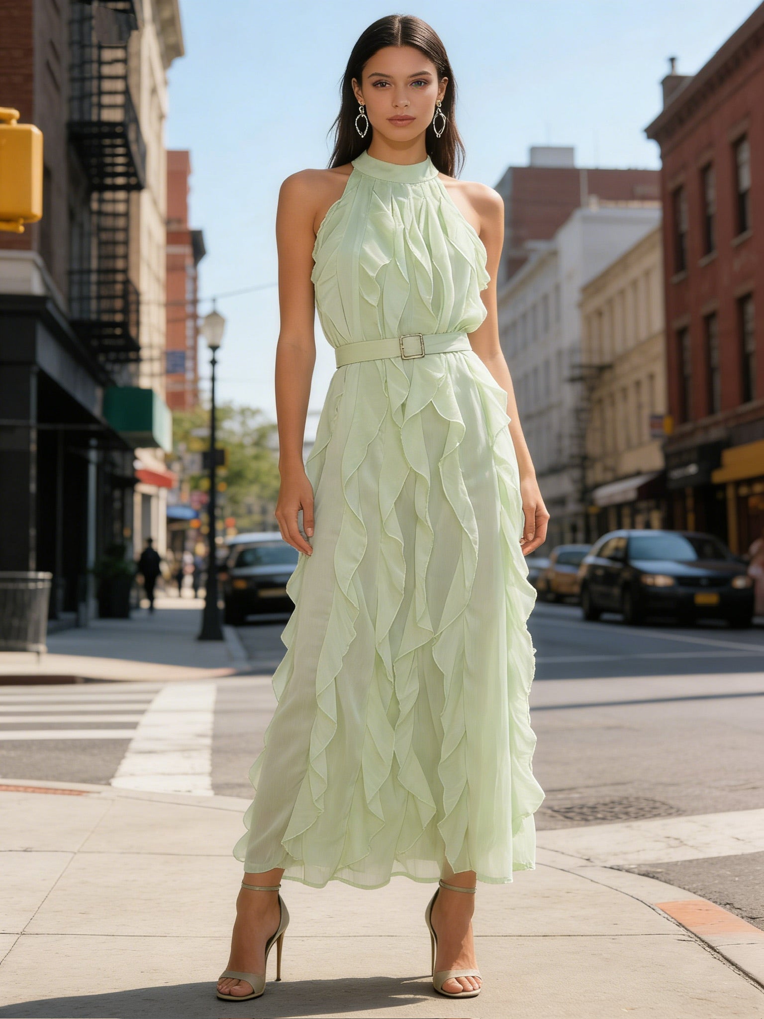 BLOOM – Robe Fluide à Volants Délicats