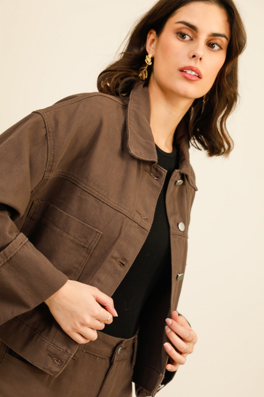 DENVER – Ensemble denim oversize contrasté