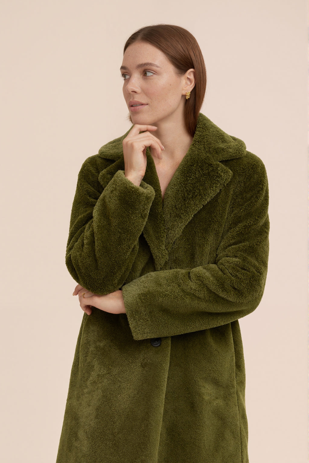 ASTORIA – Veste mi-longue en fausse fourrure effet premium