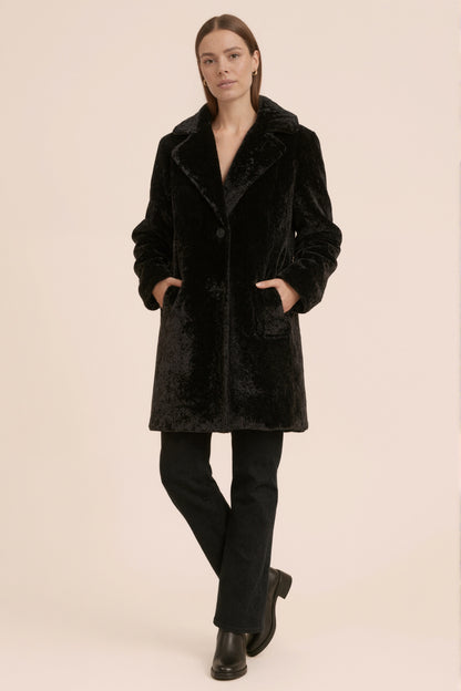 ASTORIA – Veste mi-longue en fausse fourrure effet premium