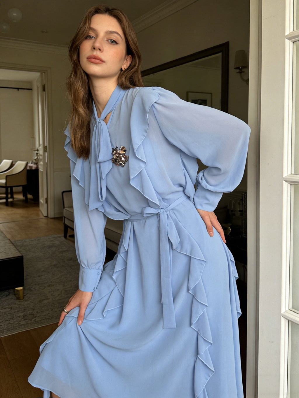 BLOOM – Robe Fluide Volants Élégants