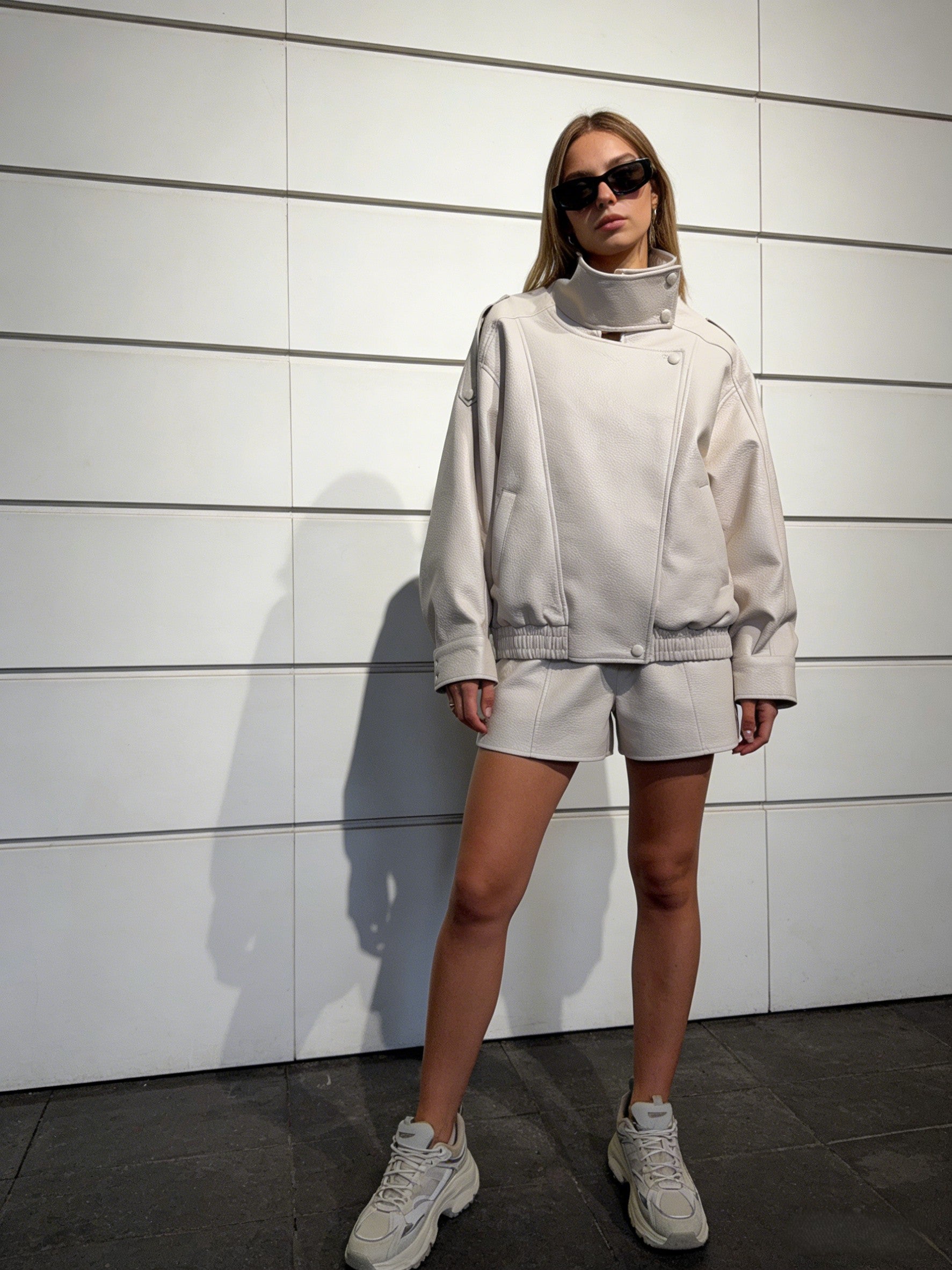 CARGO – Veste Utilitaire Col Montant en Similicuir