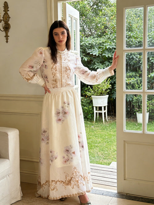 BLOOM – Ensemble Jupe Broderies Printanières