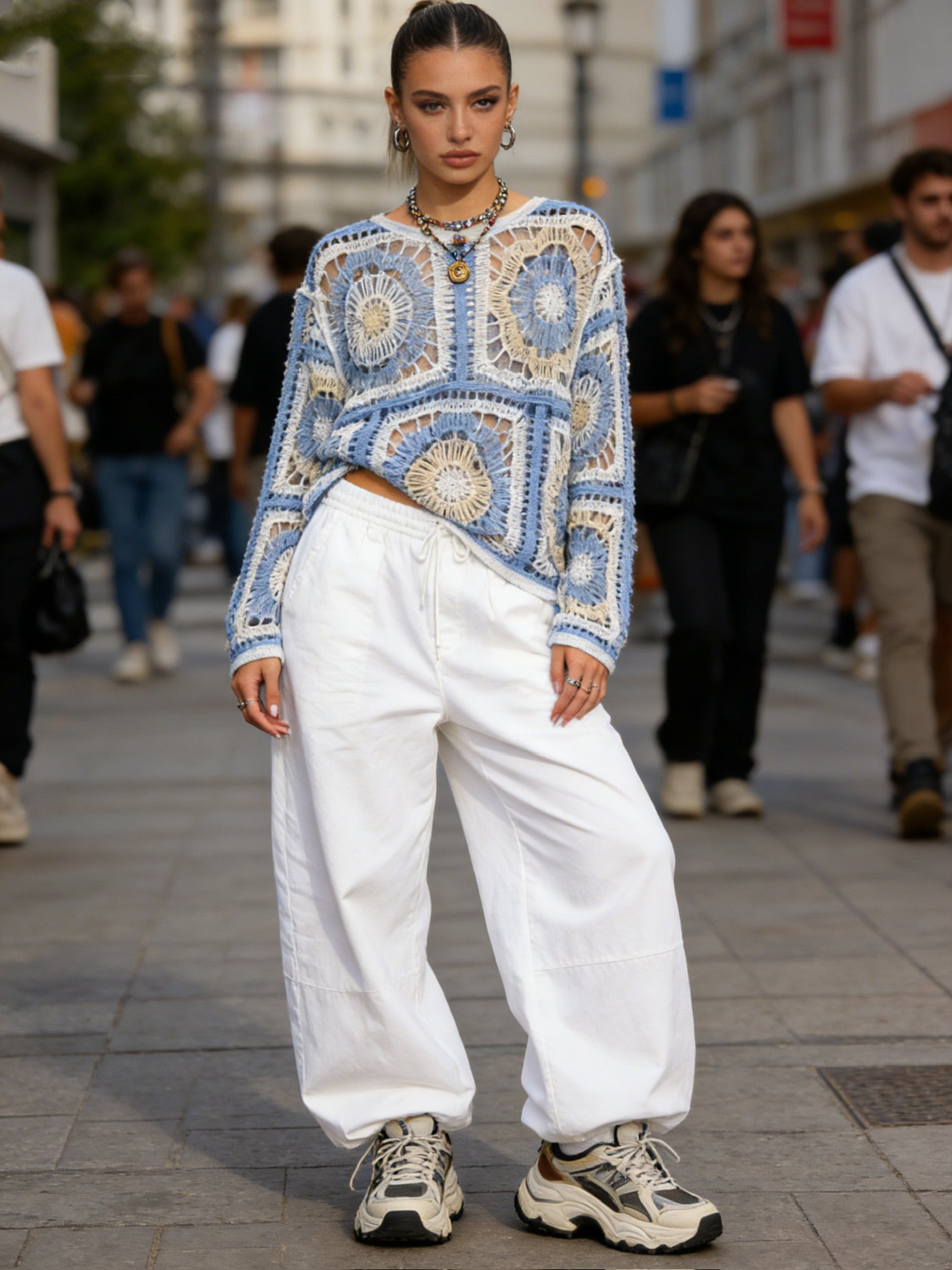 CARGO – Haut Crochet Graphique à Motifs Circulaires