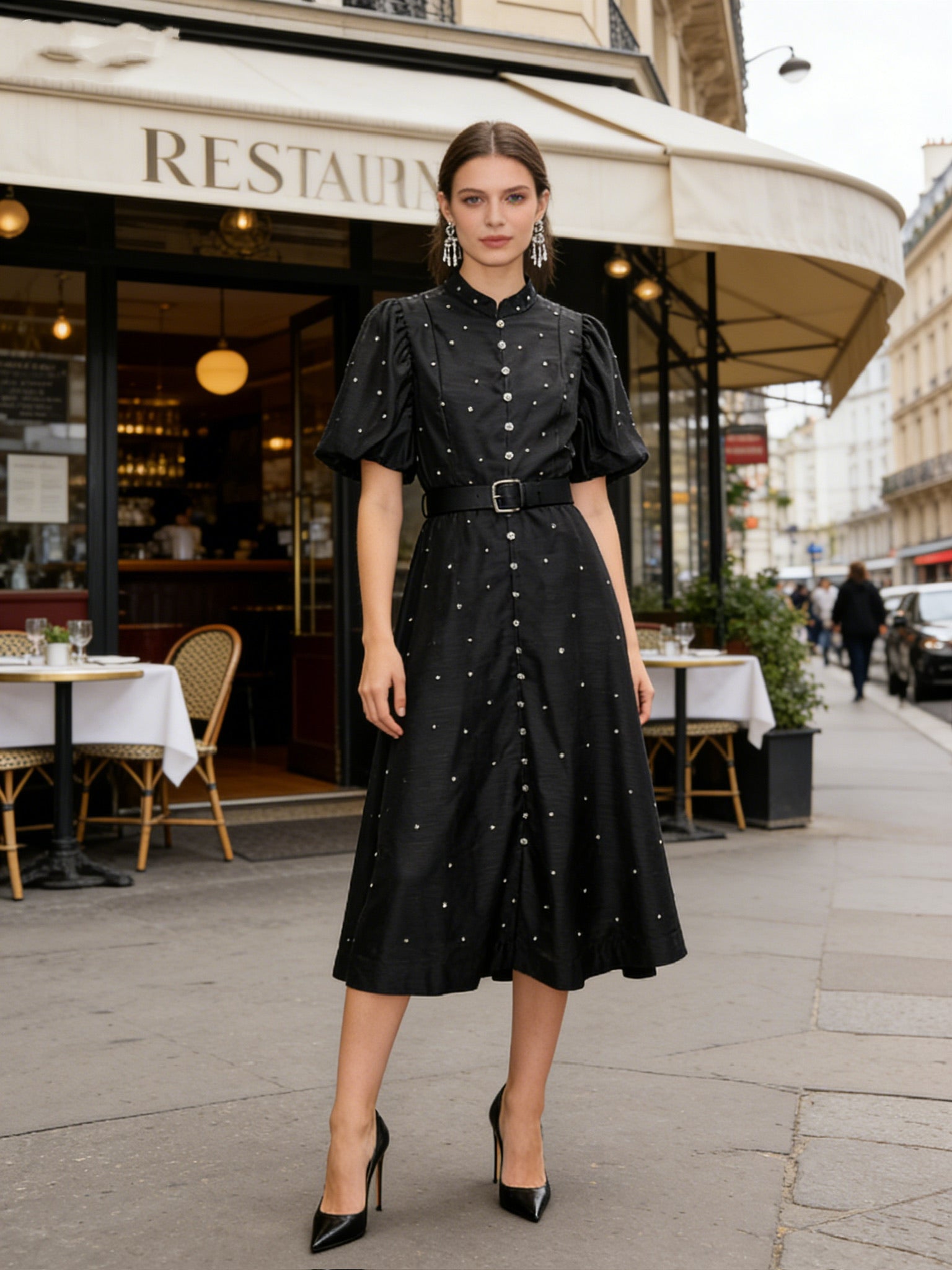 BLOOM – Robe Midi Brodée à Nouer
